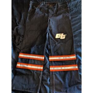 NOS New Cal Trans CalPia Reflective Denim Work Jeans 44x30